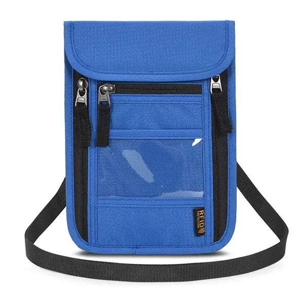 RFID Blocking Neck Wallet Passport Holder