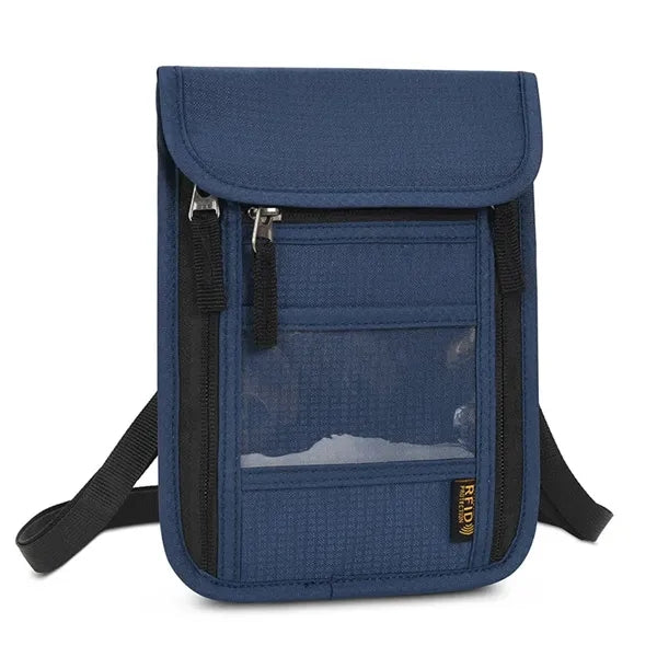 RFID Blocking Neck Wallet Passport Holder