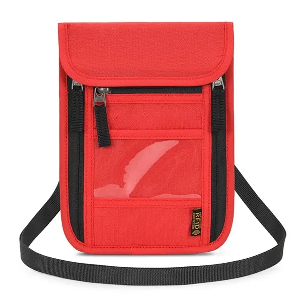 RFID Blocking Neck Wallet Passport Holder