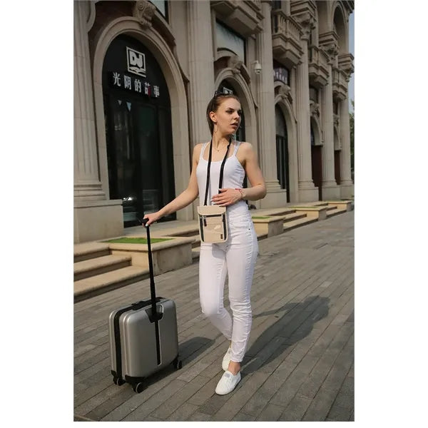 RFID Blocking Neck Wallet Passport Holder