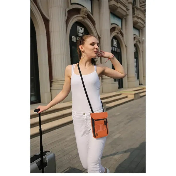 RFID Blocking Neck Wallet Passport Holder