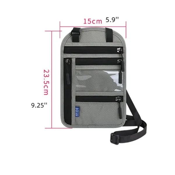 RFID Blocking Neck Wallet Passport Holder