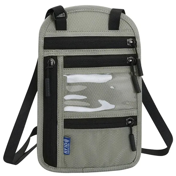 RFID Blocking Neck Wallet Passport Holder