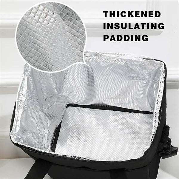 Large insulated lunch bag cooler tote with shoulder strap