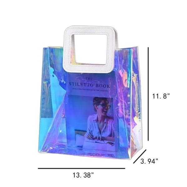 Rainbow Holographic Transparent PVC Tote Bag