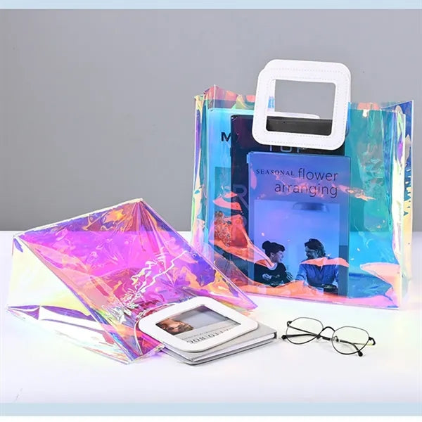 Rainbow Holographic Transparent PVC Tote Bag