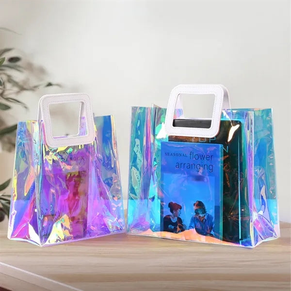Rainbow Holographic Transparent PVC Tote Bag