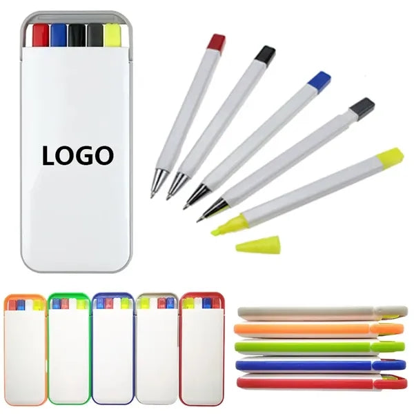 Rainbow Pen Pencil & Highlighter Set