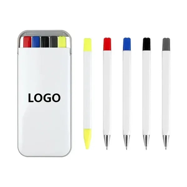 Rainbow Pen Pencil & Highlighter Set