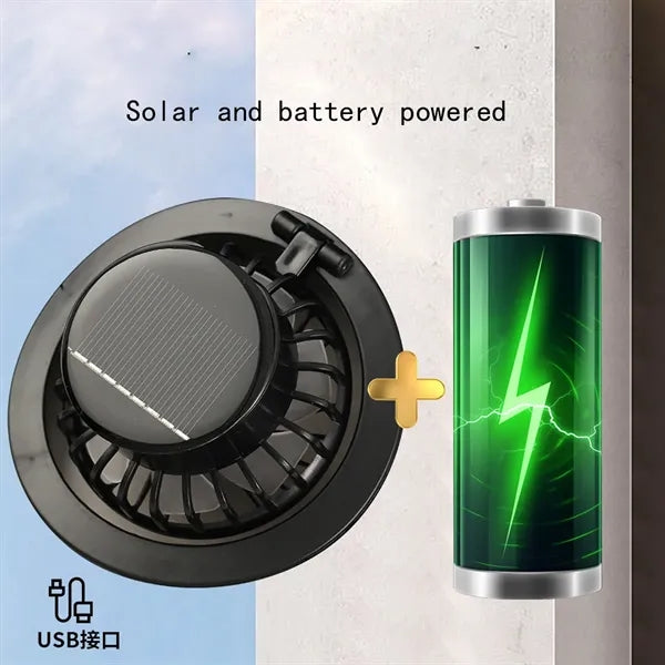 Wide Brim 2 Fan Hat with Solar & USB Charging