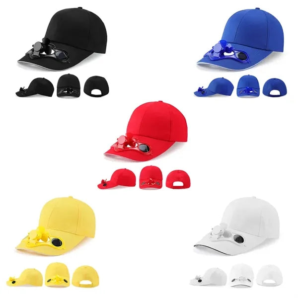 Summer Outdoor Solar Power Fan Baseball Hat Cap