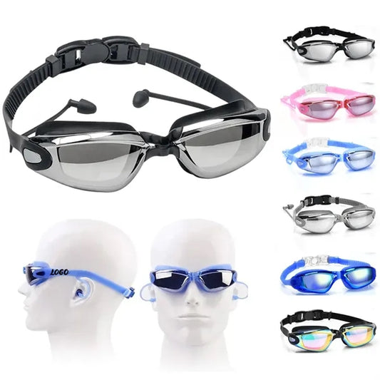 Unisex Waterproof and Anti-Fog Plating Swimming Goggles
