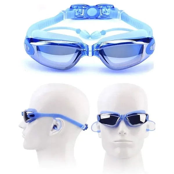 Unisex Waterproof and Anti-Fog Plating Swimming Goggles