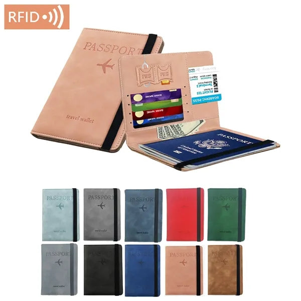 PU Leather RFID Passport Holder Cover Wallet