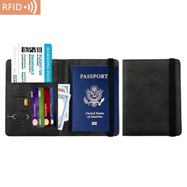 PU Leather RFID Passport Holder Cover Wallet