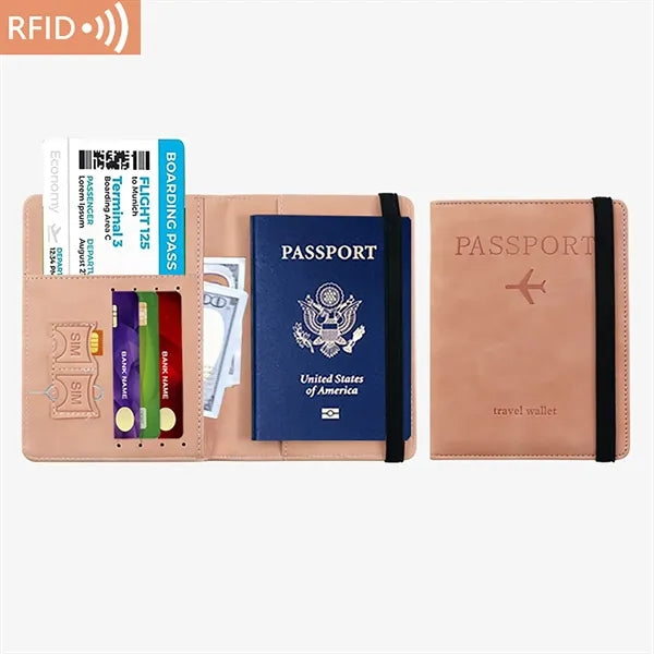 PU Leather RFID Passport Holder Cover Wallet