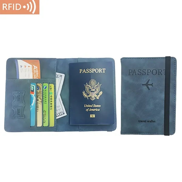 PU Leather RFID Passport Holder Cover Wallet