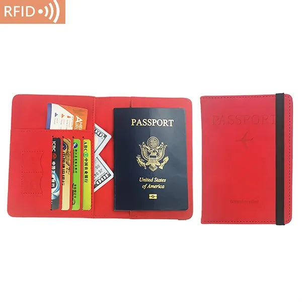 PU Leather RFID Passport Holder Cover Wallet