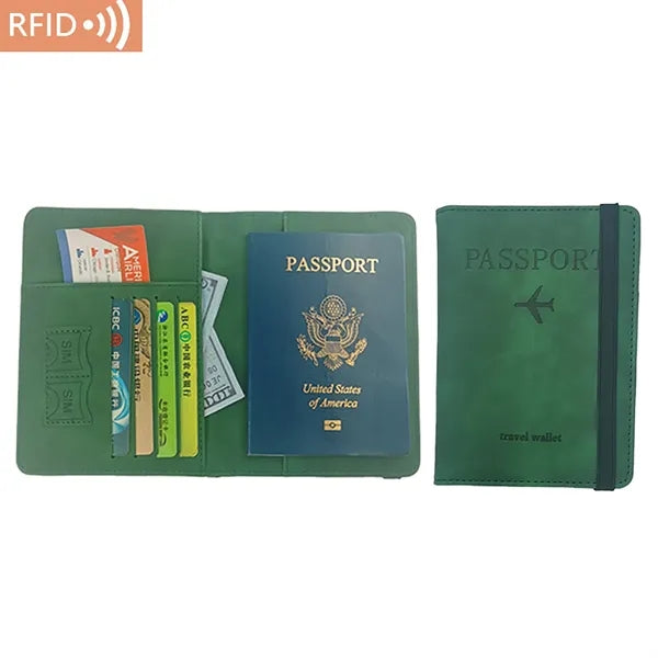 PU Leather RFID Passport Holder Cover Wallet