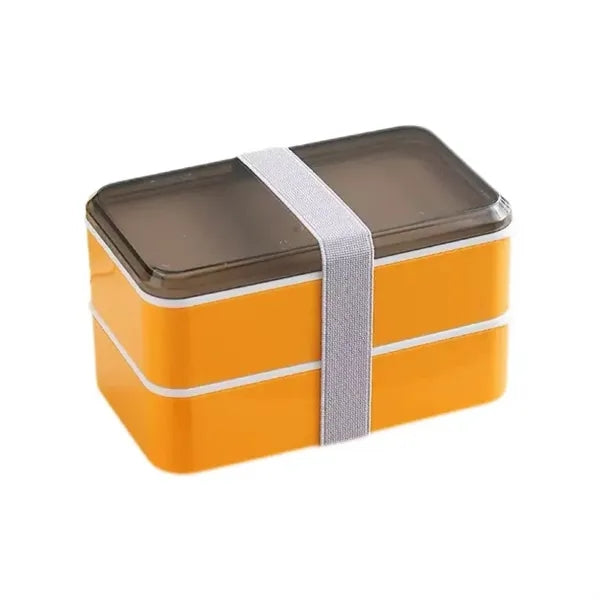 Double sealed lunch box with spoon and fork
