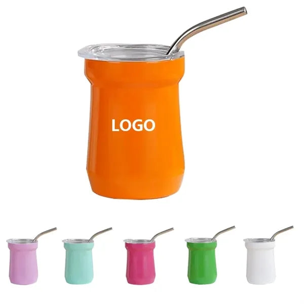 5oz Stainless Steel Mugs With Straw Lid