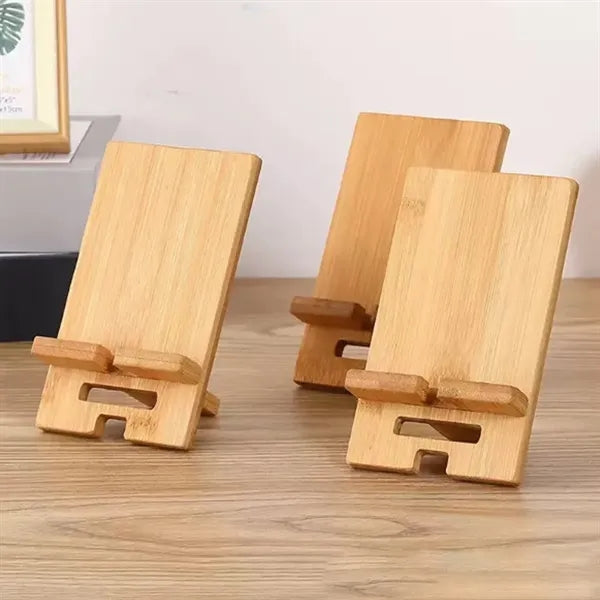 Eco Bamboo Phone Stand for Desk and Tablet Support