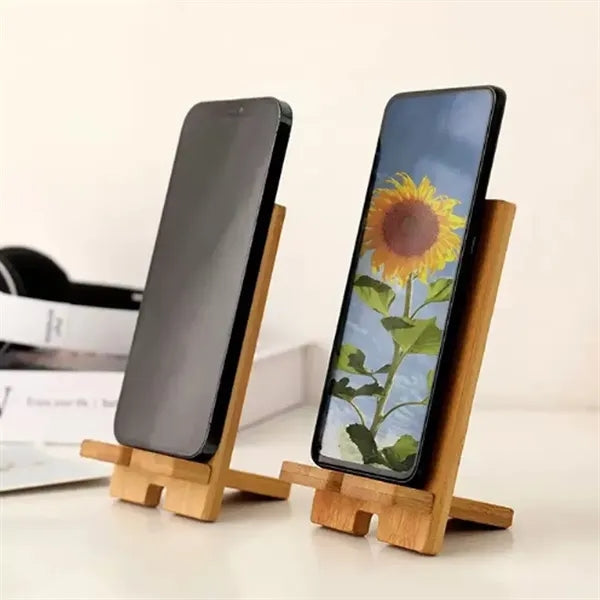 Eco Bamboo Phone Stand for Desk and Tablet Support