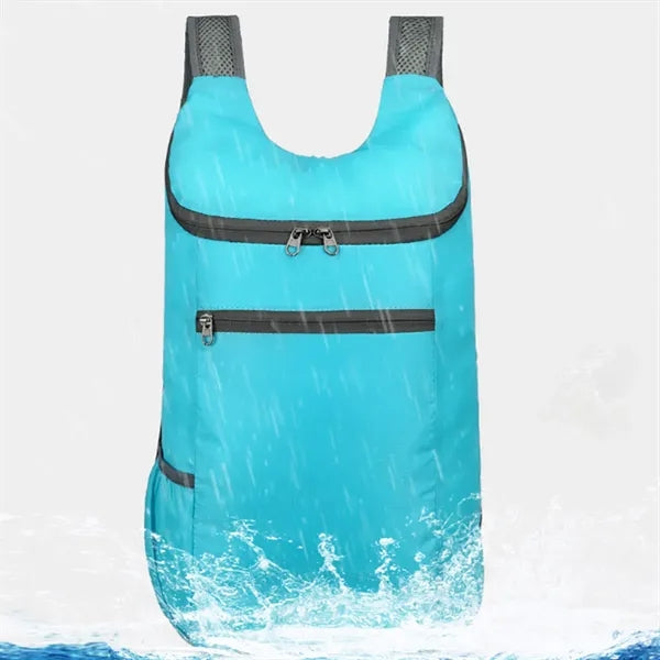 Foldable Lightweight Backpack with Zippered Pockets