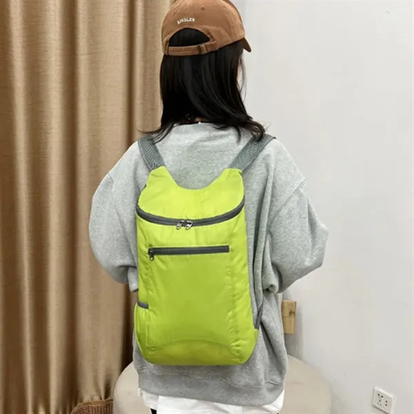 Foldable Lightweight Backpack with Zippered Pockets