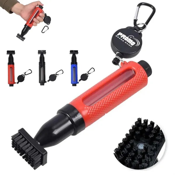Golf Club Groove Cleaning Brush with Clip and Spray