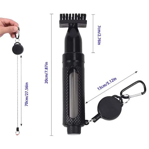 Golf Club Groove Cleaning Brush with Clip and Spray
