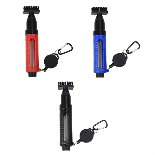 Golf Club Groove Cleaning Brush with Clip and Spray