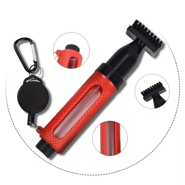 Golf Club Groove Cleaning Brush with Clip and Spray