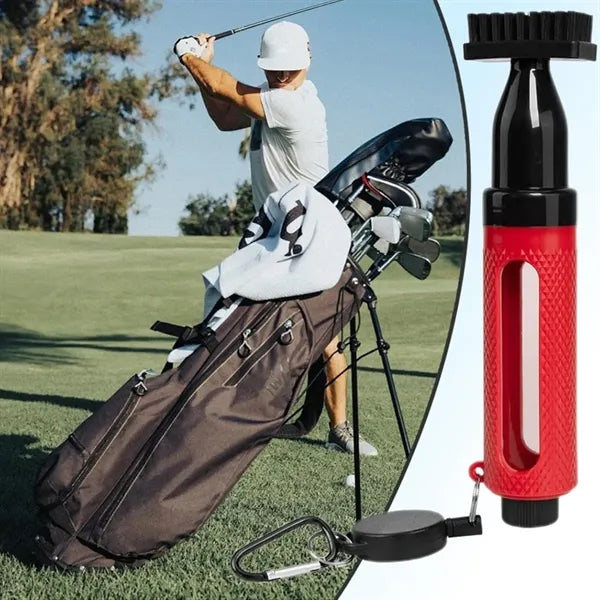 Golf Club Groove Cleaning Brush with Clip and Spray