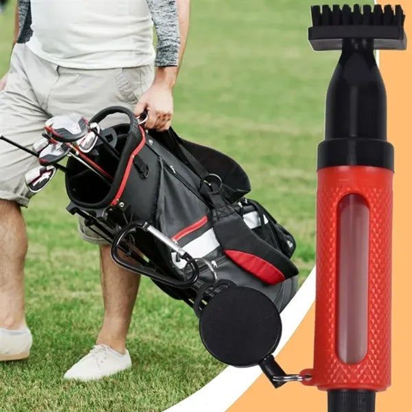 Golf Club Groove Cleaning Brush with Clip and Spray