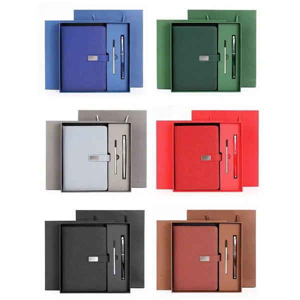Deluxe Notebook and Pen Gift Set with Gift Bag