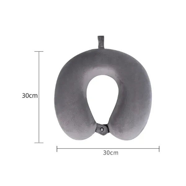 Soft U-Shaped Travel Neck Pillow with Button Closure