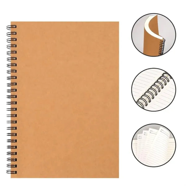 A5 Kraft Spiral Notebook with Lined Pages