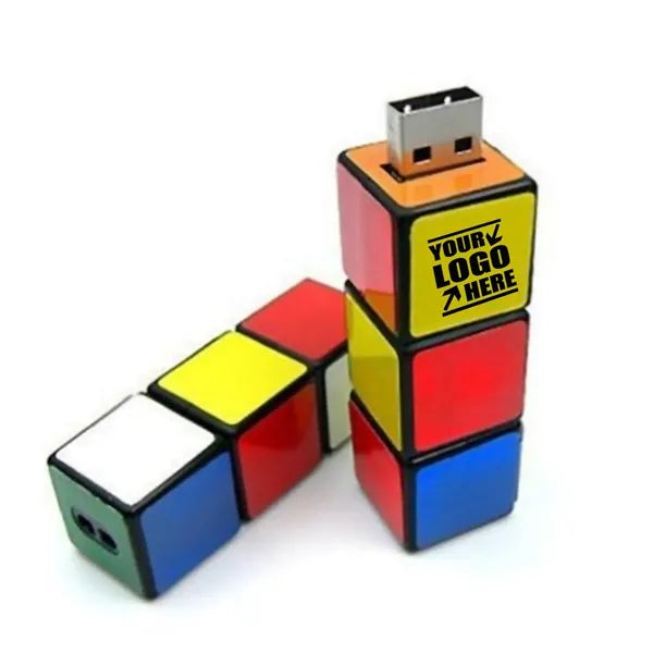 Rotating cube USB flash drive