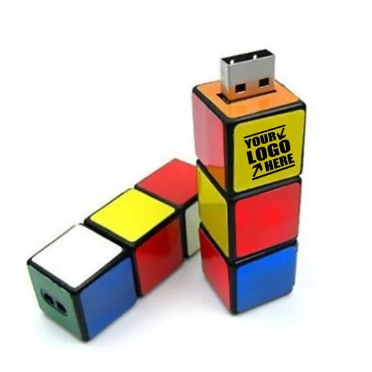 Rotating cube USB flash drive