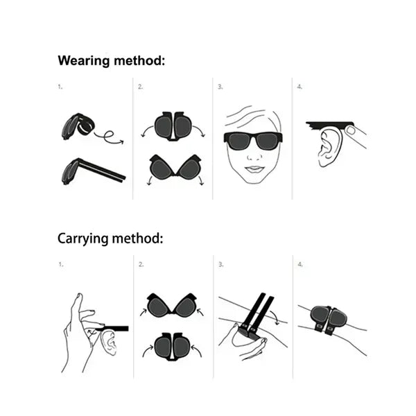 Silicone Foldable Slap Bracelet Sunglasses