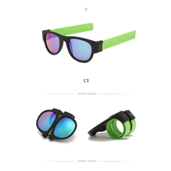 Silicone Foldable Slap Bracelet Sunglasses