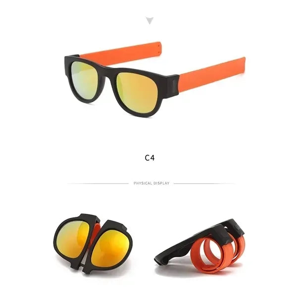 Silicone Foldable Slap Bracelet Sunglasses