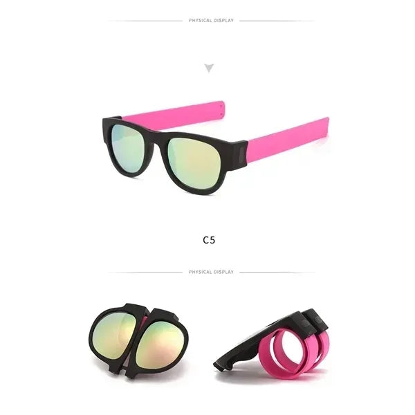 Silicone Foldable Slap Bracelet Sunglasses