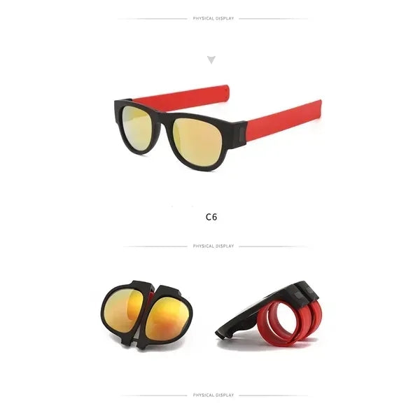 Silicone Foldable Slap Bracelet Sunglasses