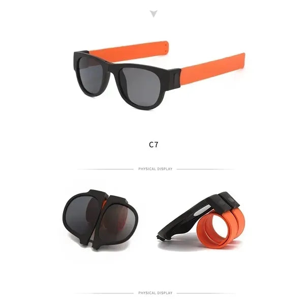 Silicone Foldable Slap Bracelet Sunglasses