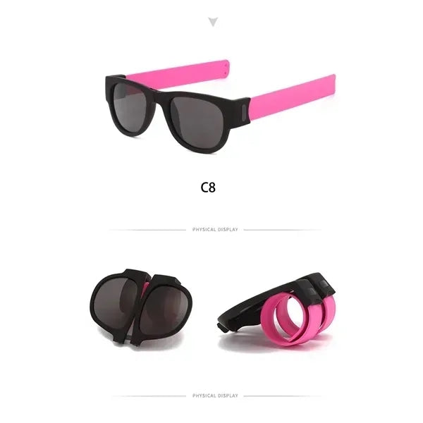 Silicone Foldable Slap Bracelet Sunglasses
