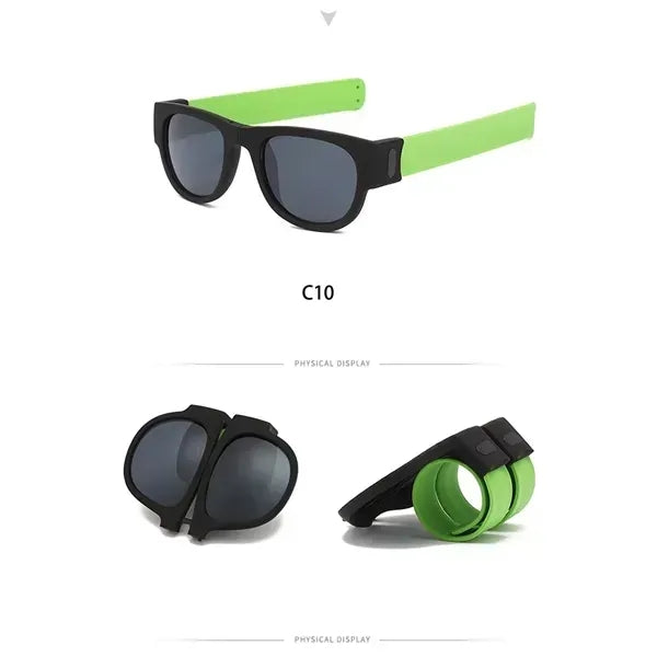 Silicone Foldable Slap Bracelet Sunglasses