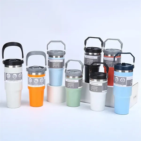 20oz 30oz Insulated Travel Flask Tumblers with Lid Handle