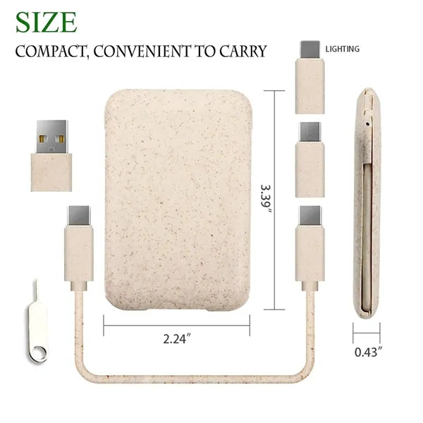Wheat Straw Charging Line Multi-Connector Set Phone Holder